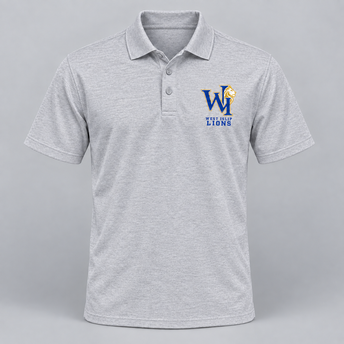 West Islip Lions Heritage Monogram Polo in Heather Gray