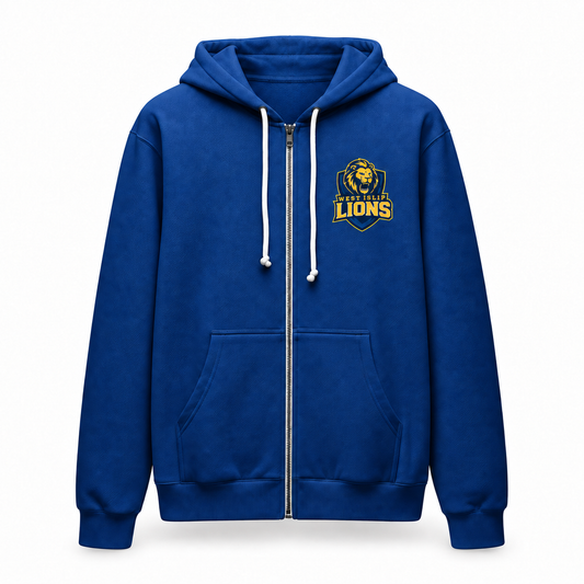 West Islip Lions  Zip-Up Hoodie - Roar with Pride! — studio product view