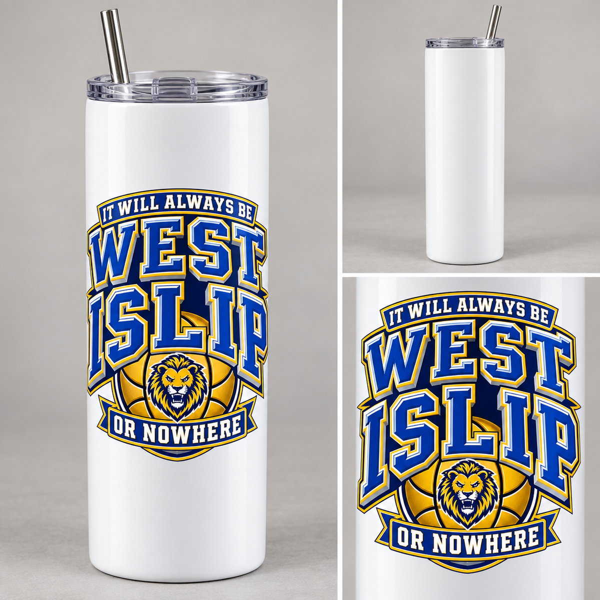 West Islip or Nowhere Courtside Crest 20 oz Skinny Tumbler; White; product comparison views
