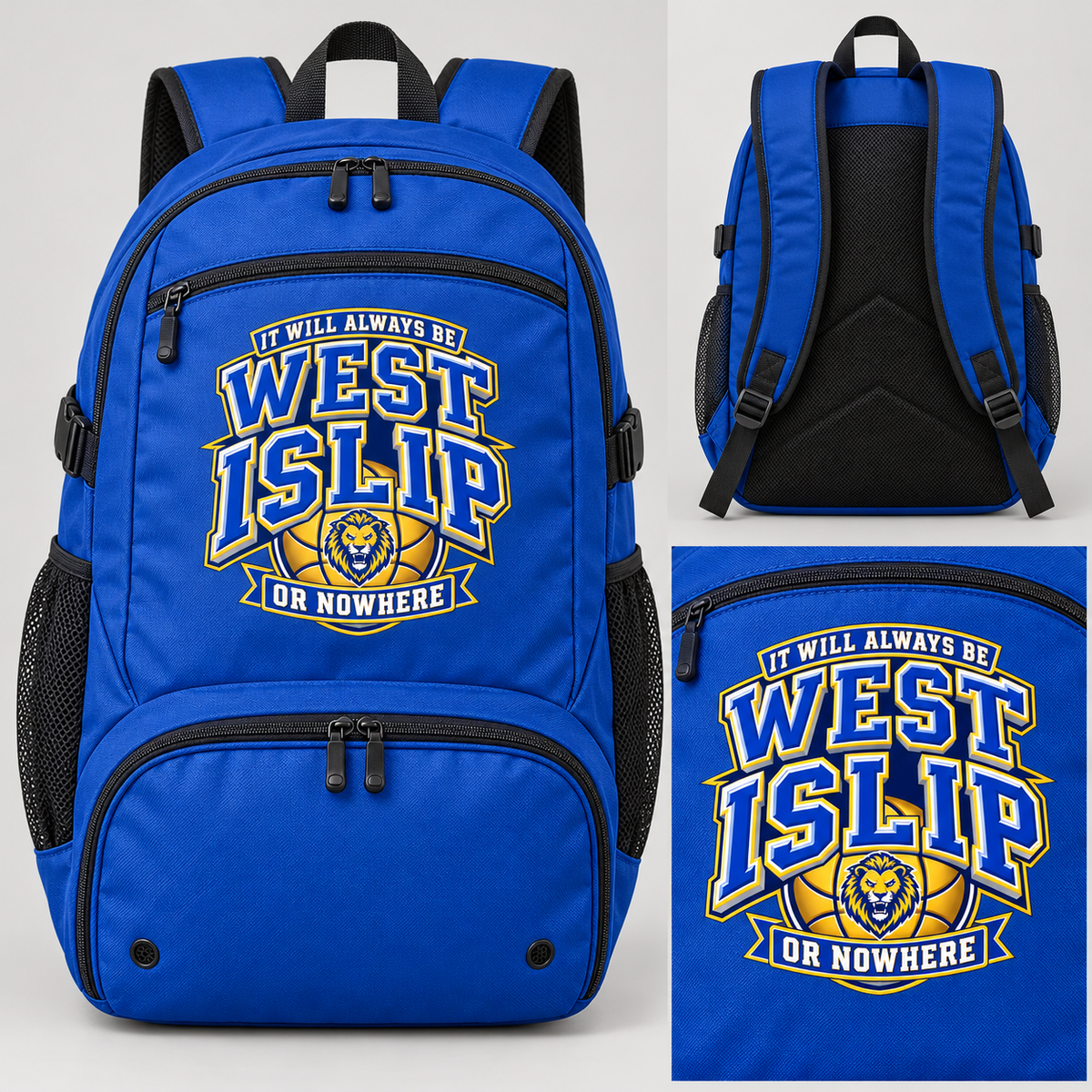 West Islip or Nowhere Courtside Crest 28L Team Backpack; True Royal; product comparison views