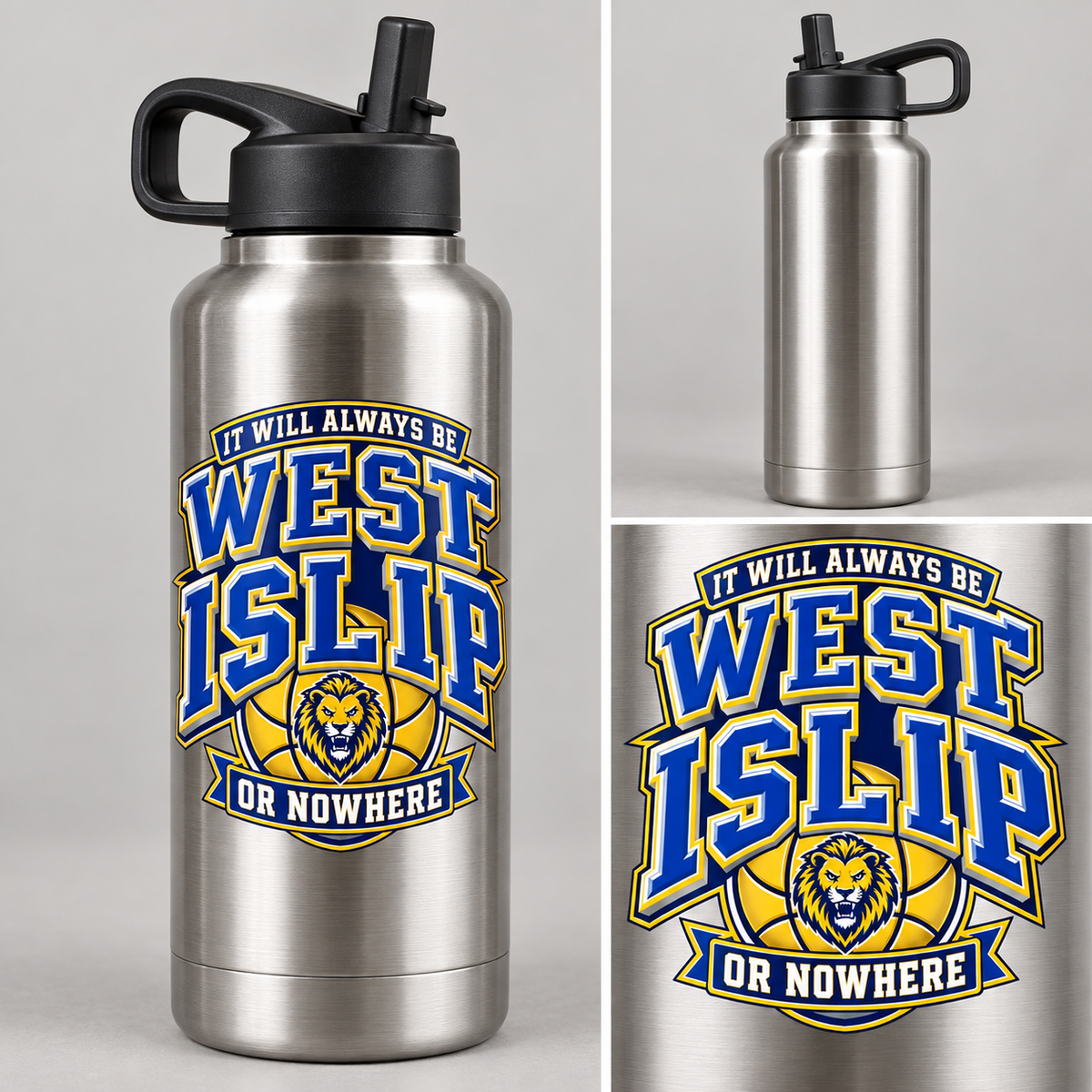 West Islip or Nowhere Courtside Crest 32 oz Sport Water Bottle; Stainless Steel; product comparison views