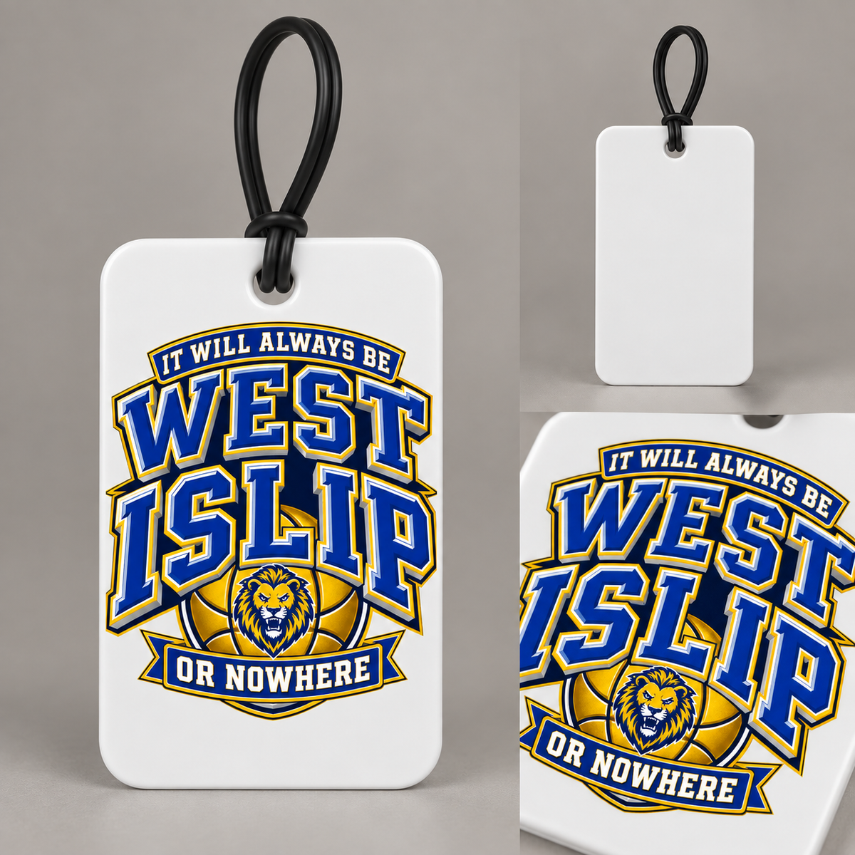 West Islip or Nowhere Courtside Crest Backpack & Luggage Tag; White; product comparison views