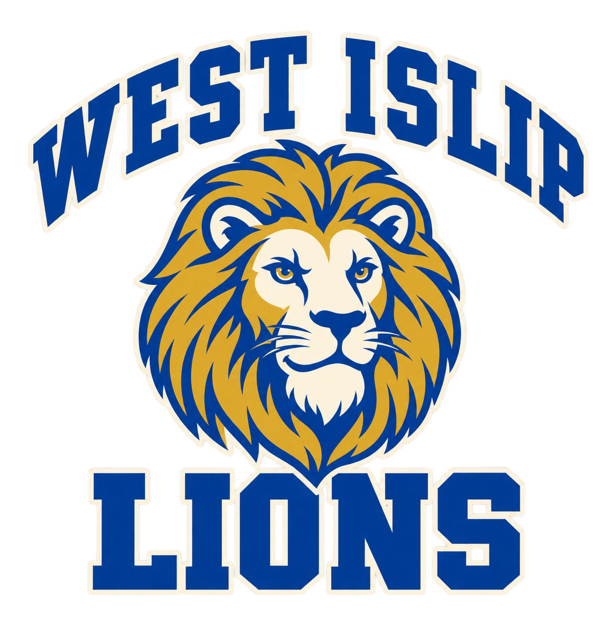 West Islip Lions Retro Varsity original lion artwork detail