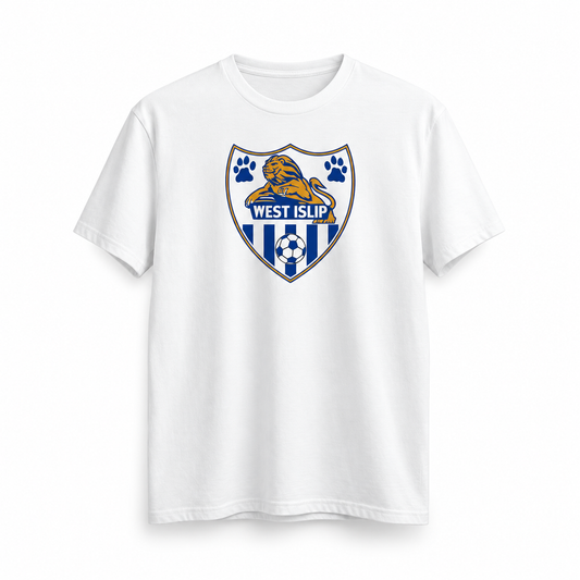 West Islip Soccer Club Crest Tee — studio product view