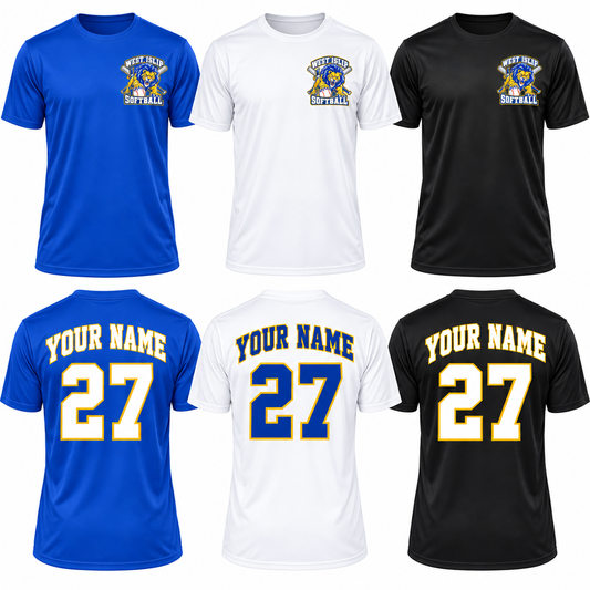 West Islip Softball Pounce Lion Youth Personalized Performance Jersey — Royal Blue, White, Black