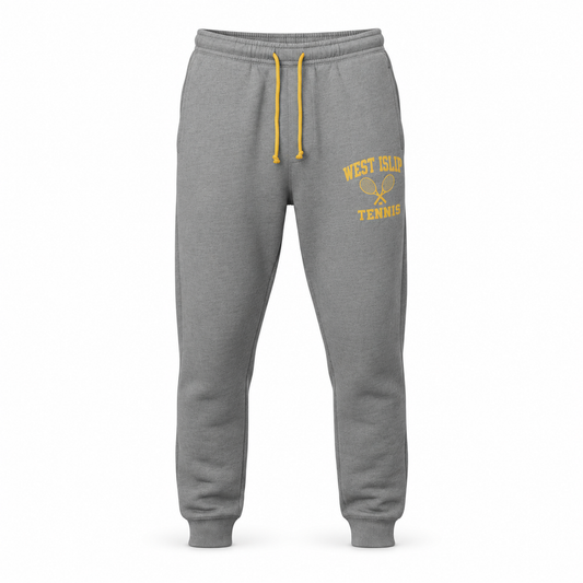West Islip Tennis Heather Grey Sweatpants — studio product view