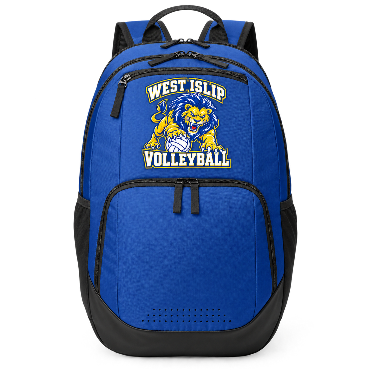 West Islip Volleyball Fierce Lion 28L Team Backpack — True Royal, front view