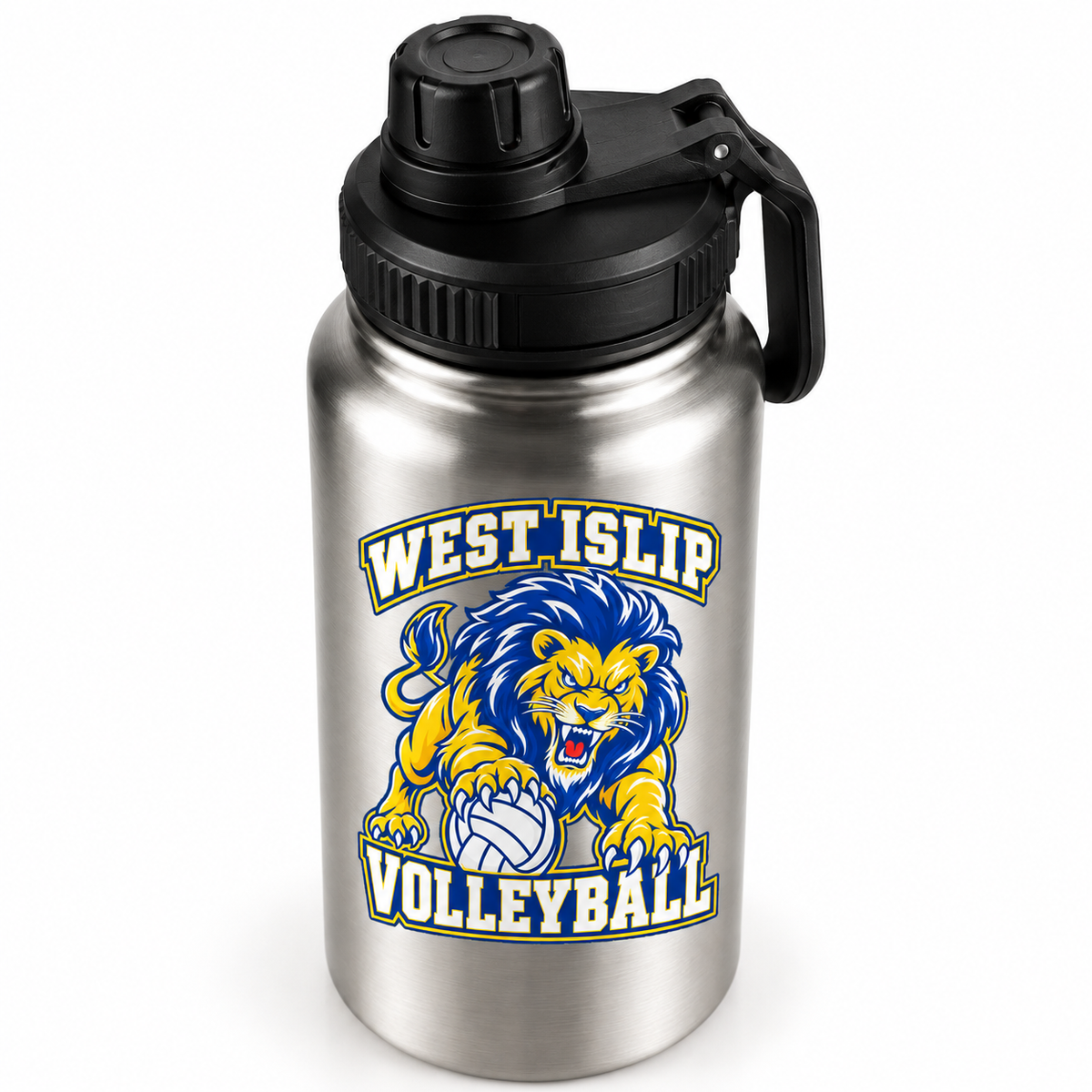 West Islip Volleyball Fierce Lion 32 oz Sport Water Bottle — Stainless Steel, feature view