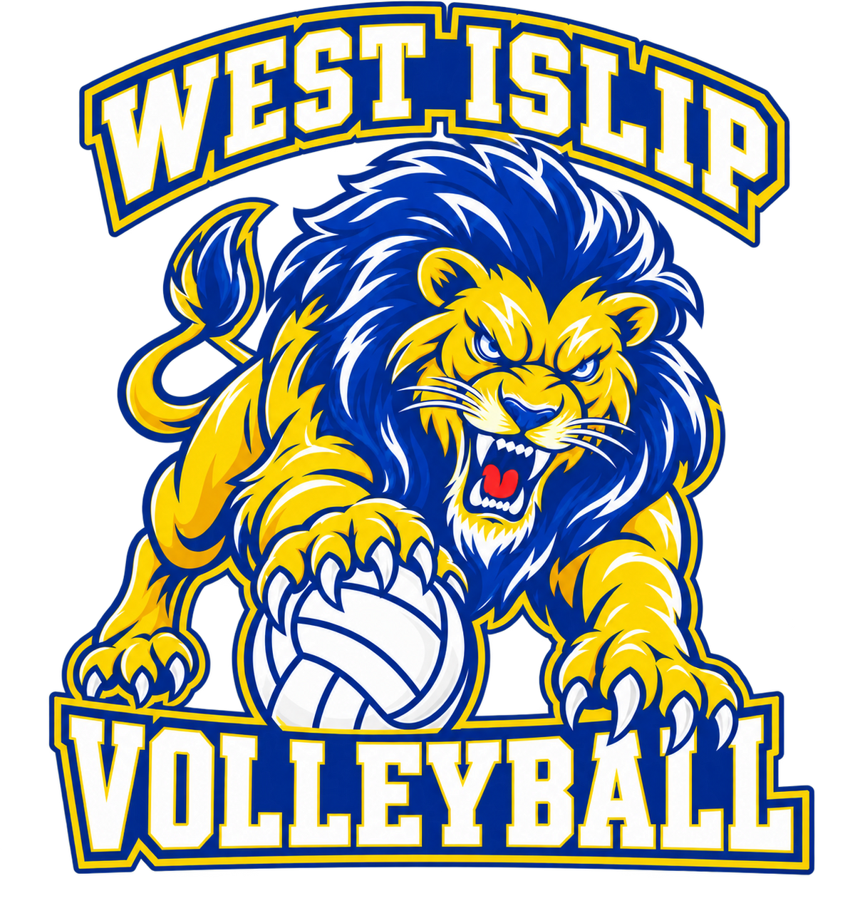 Fierce Lion artwork detail — West Islip Volleyball