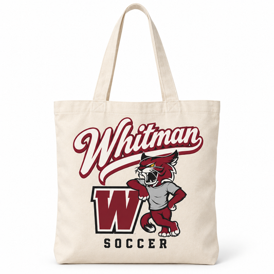 Walt Whitman Soccer Heritage Wildcat Canvas Tote in Natural