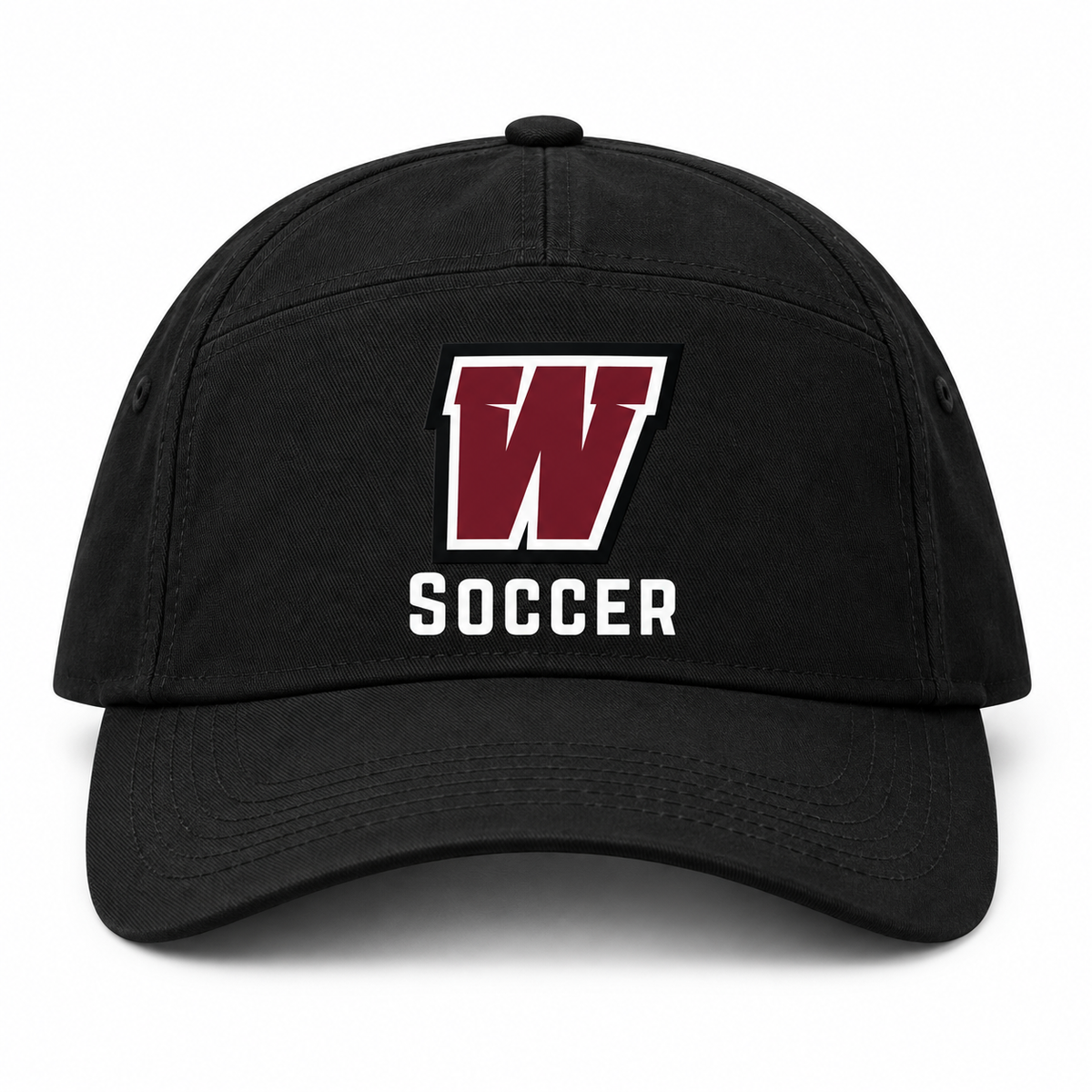 Walt Whitman Soccer W Crest Printed Cap in Black