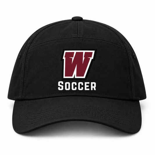 Walt Whitman Soccer W Crest Printed Cap in Black