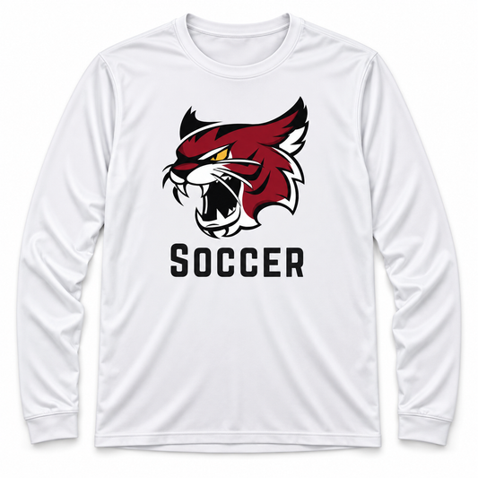 Walt Whitman Soccer Wildcat Long Sleeve Performance Tee in White