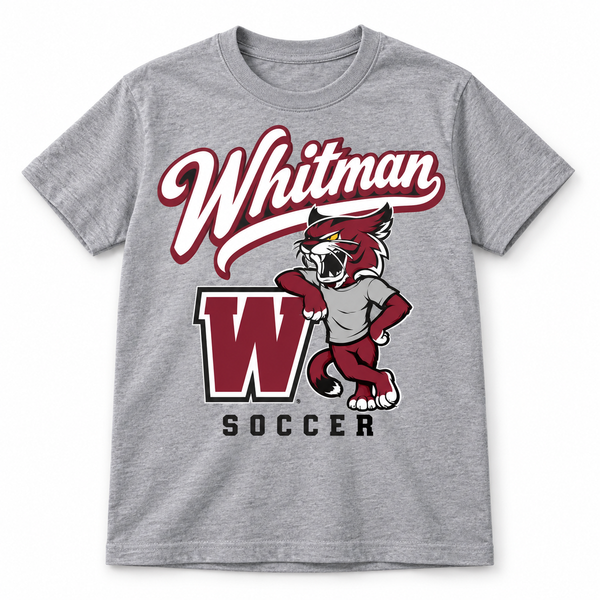 Walt Whitman Soccer Youth Heritage Wildcat T-Shirt in Sport Gray