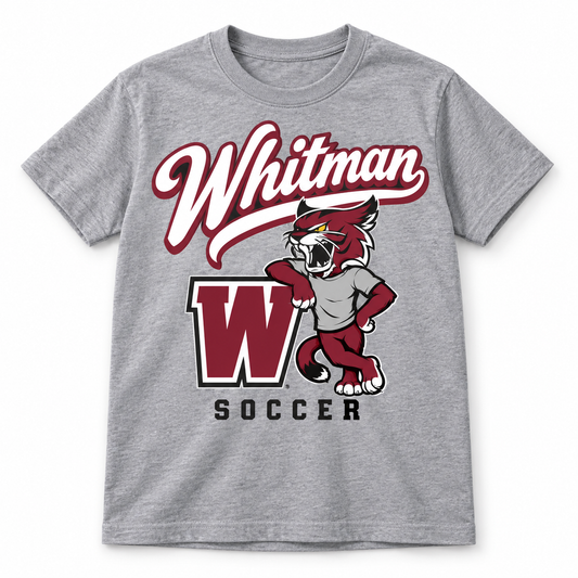 Walt Whitman Soccer Youth Heritage Wildcat T-Shirt in Sport Gray