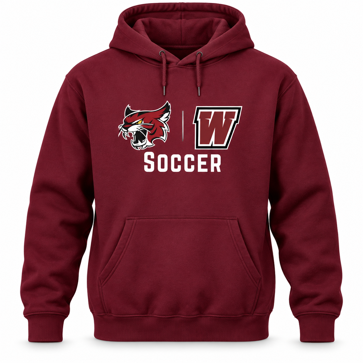 Walt Whitman Boys Soccer United Crest Pullover Hoodie, Maroon