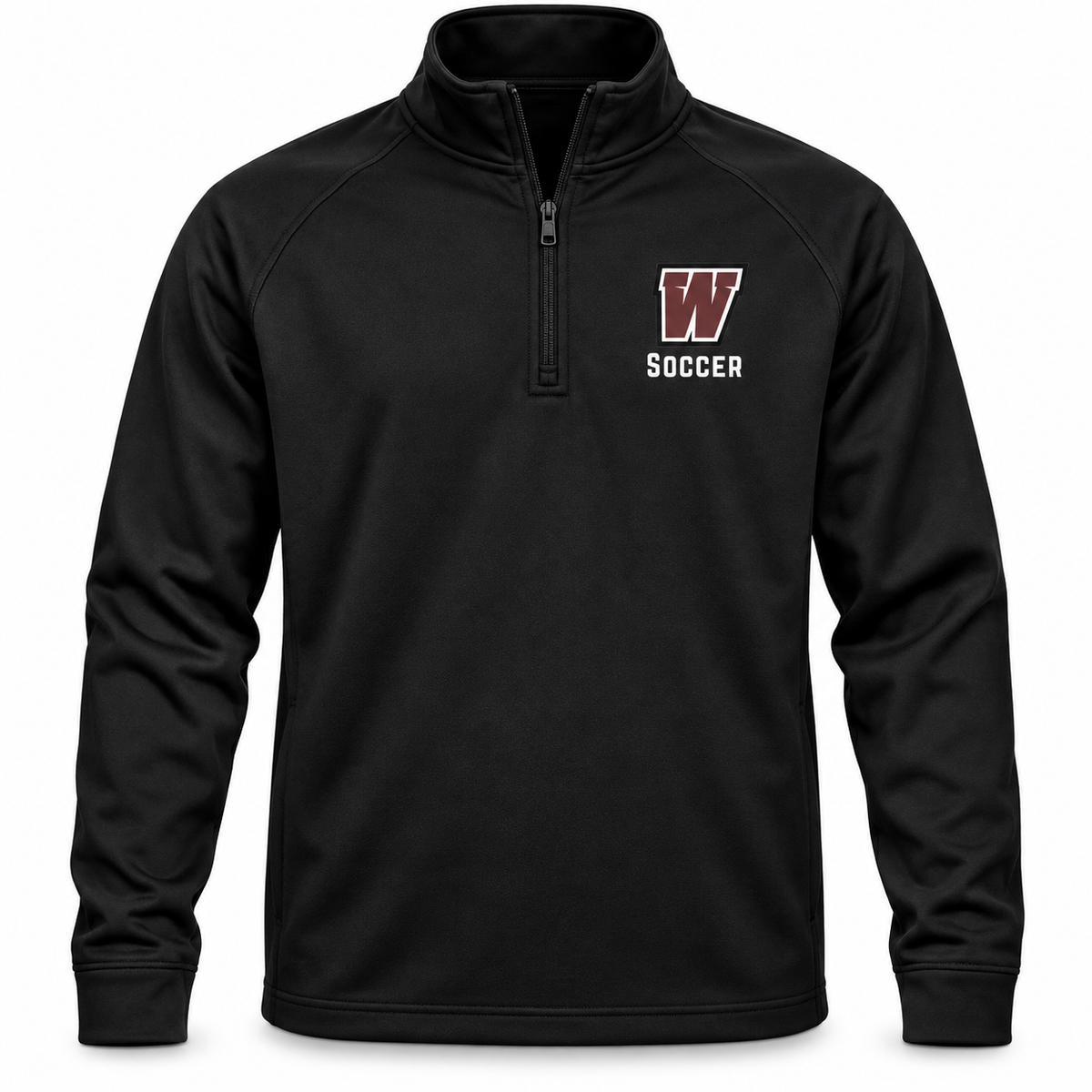 Walt Whitman Boys Soccer W Crest Quarter-Zip, Black