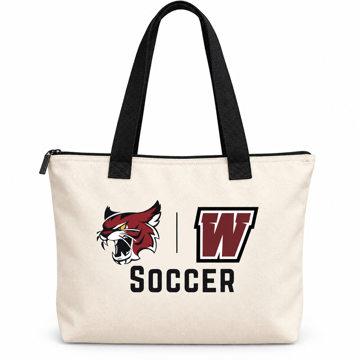 Walt Whitman Boys Soccer United Crest Zip Tote, Natural