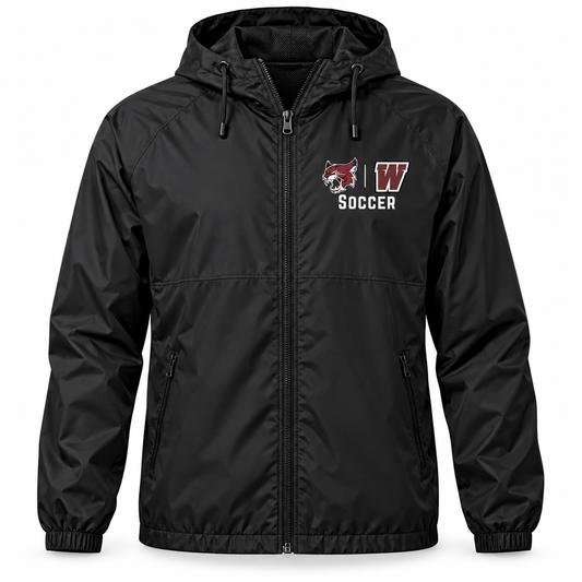 Walt Whitman Boys Soccer United Crest Windbreaker, Black