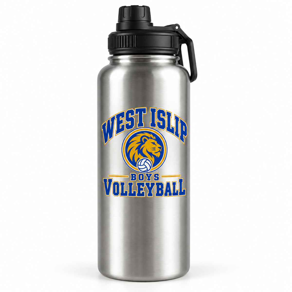West Islip Boys Volleyball Varsity Crest 32 oz Sport Water Bottle in Stainless Steel