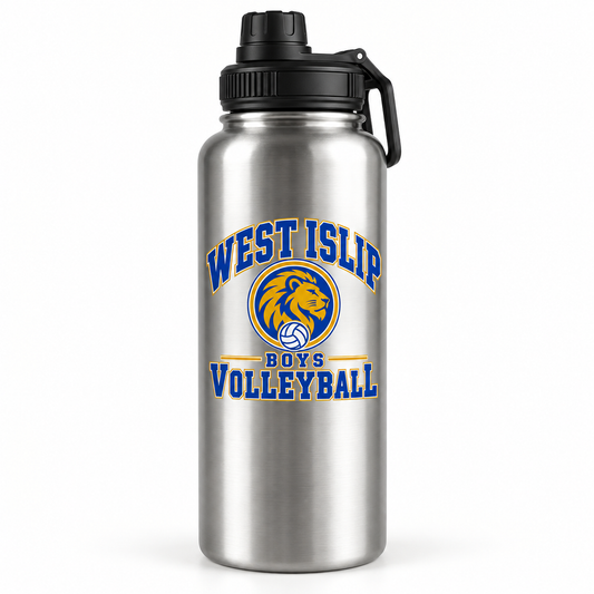 West Islip Boys Volleyball Varsity Crest 32 oz Sport Water Bottle in Stainless Steel