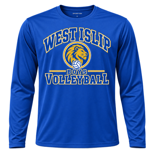 West Islip Boys Volleyball Varsity Crest Performance Long Sleeve in True Royal