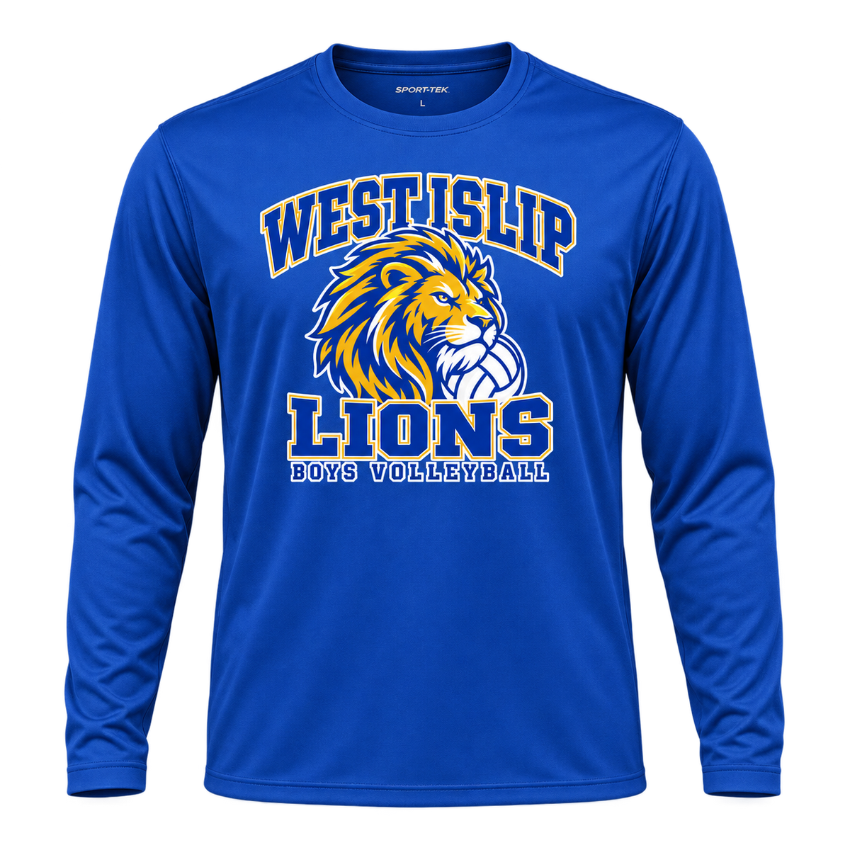 West Islip Boys Volleyball Power Lion Performance Long Sleeve in True Royal