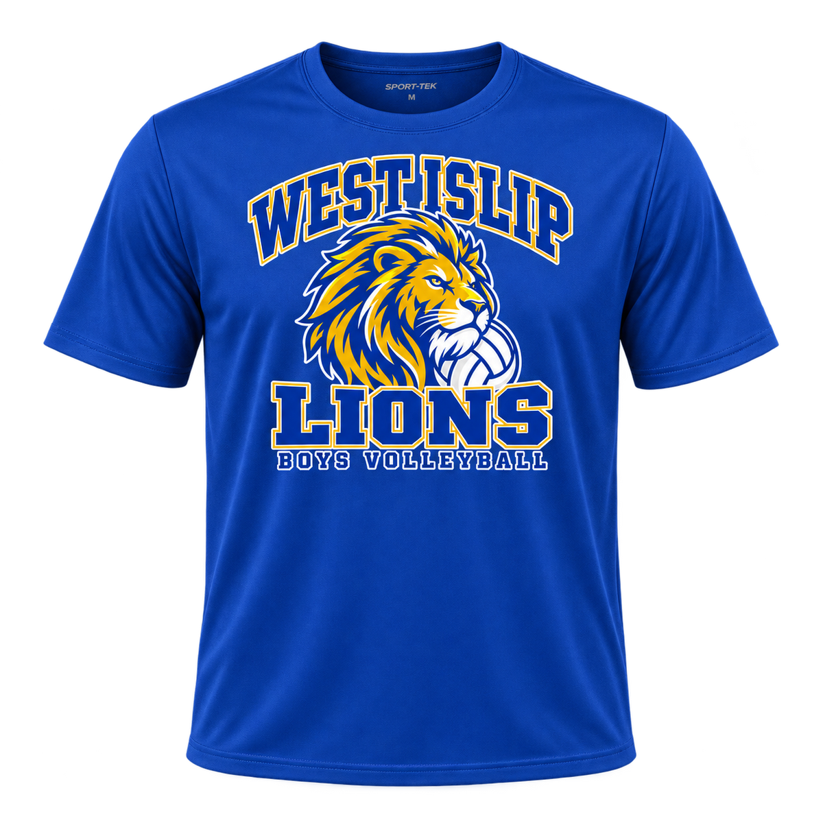 West Islip Boys Volleyball Power Lion Performance Tee in True Royal