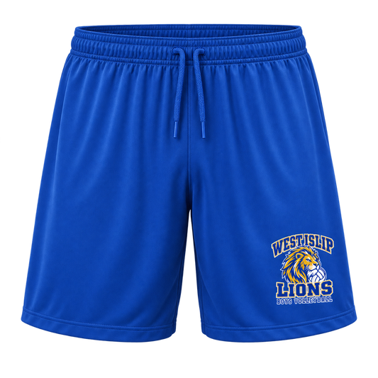 West Islip Boys Volleyball Power Lion Performance Shorts in True Royal