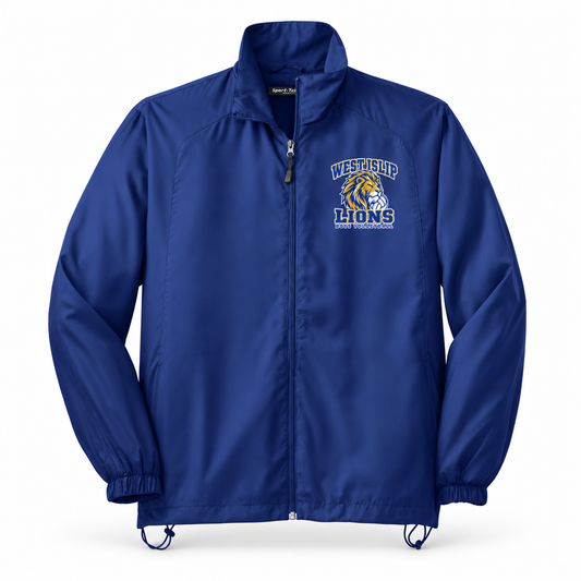 West Islip Boys Volleyball Power Lion Full-Zip Wind Jacket in True Royal