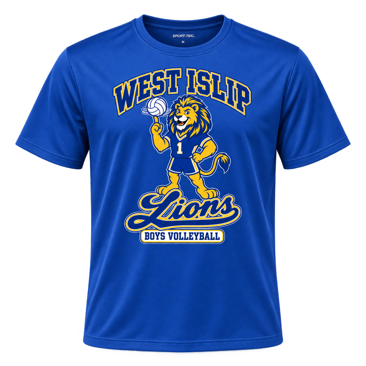 West Islip Boys Volleyball Rally Lion Performance Tee in True Royal