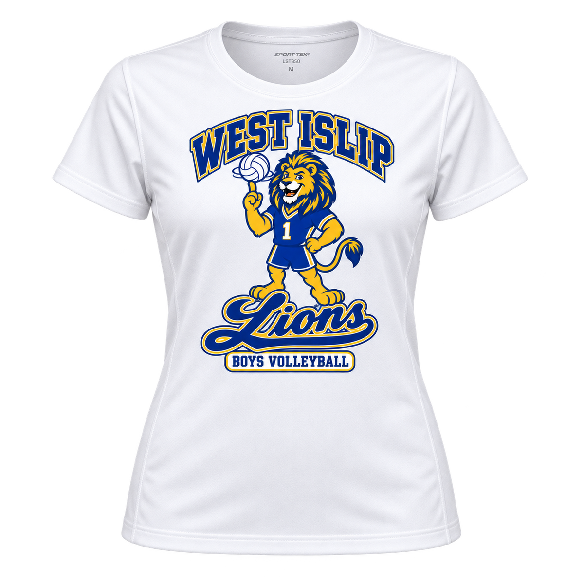 West Islip Boys Volleyball Rally Lion Women's Performance Tee in White
