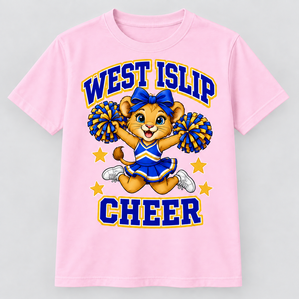 West Islip Cheer Jumping Little Lion T-shirt in Pink