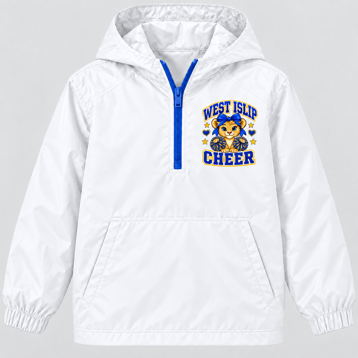 West Islip Cheer Little Lions pullover windbreaker in White