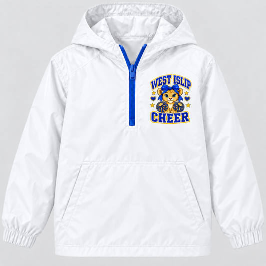 West Islip Cheer Little Lions pullover windbreaker in White