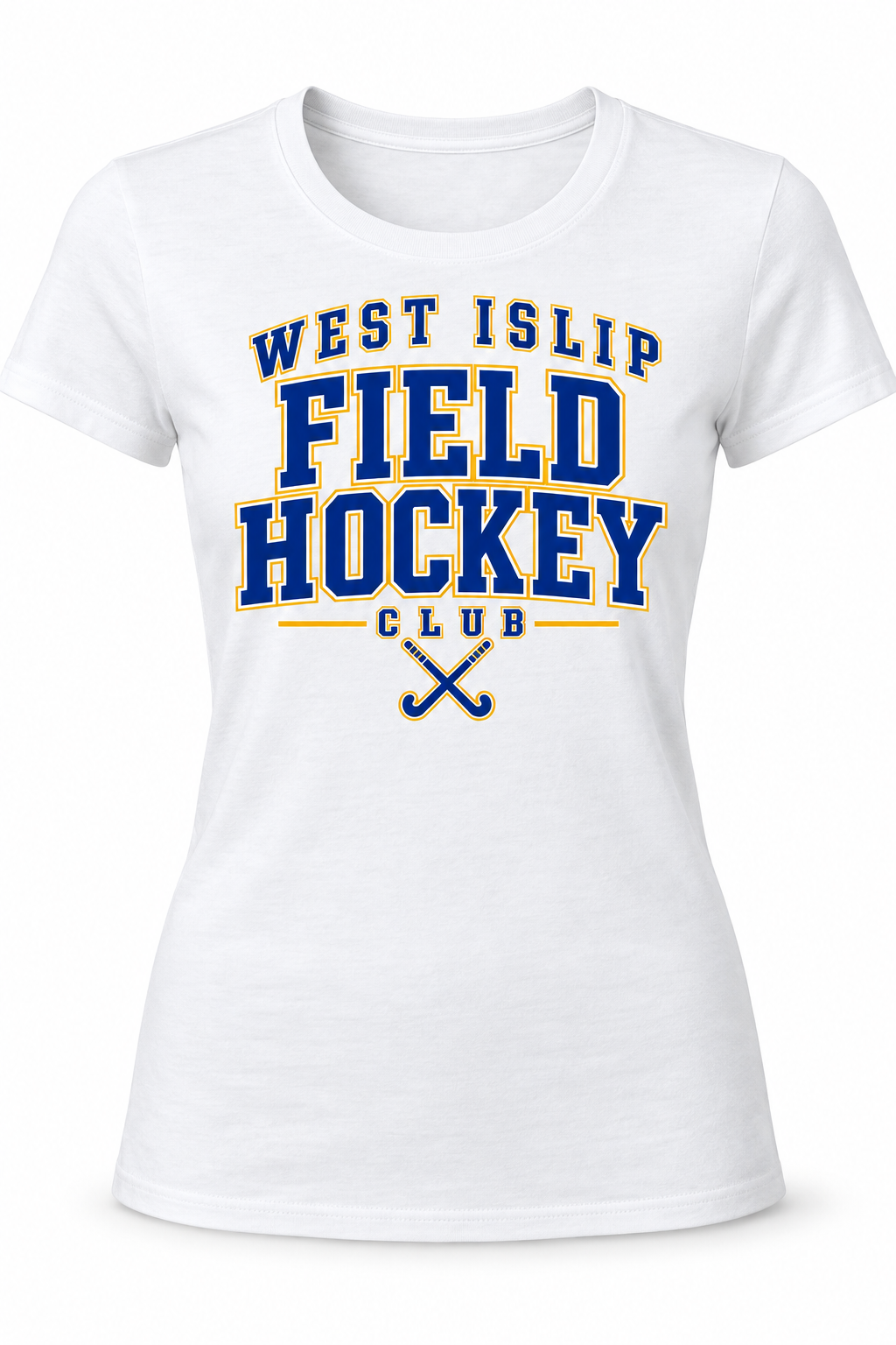 West Islip Field Hockey Campus Club Women's Fitted Tee in White