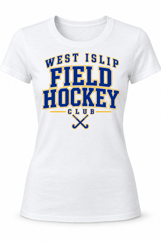 West Islip Field Hockey Campus Club Women's Fitted Tee in White