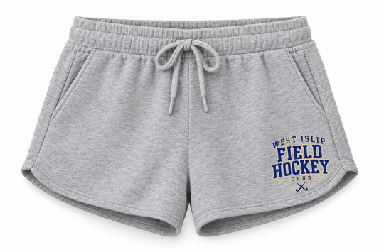 West Islip Field Hockey Campus Club Women's Fleece Shorts in Heather Gray