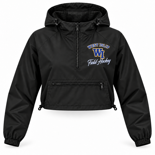 West Islip Field Hockey WI Monogram Women's Crop Windbreaker in Black