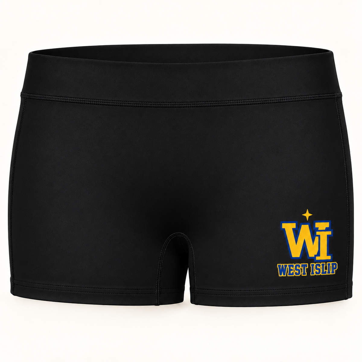 West Islip women's fitted training shorts in Black, front