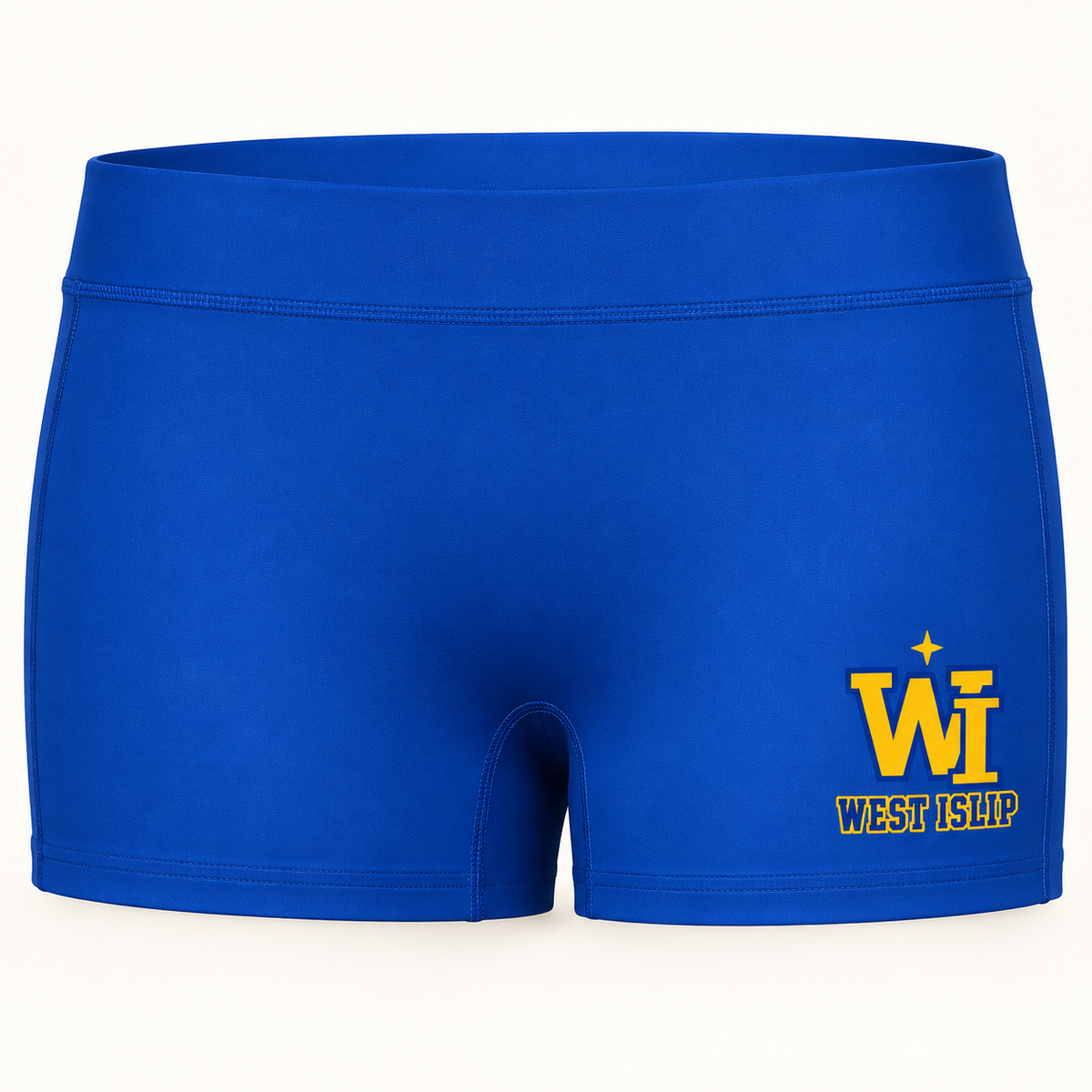 West Islip women's fitted training shorts in Royal, front
