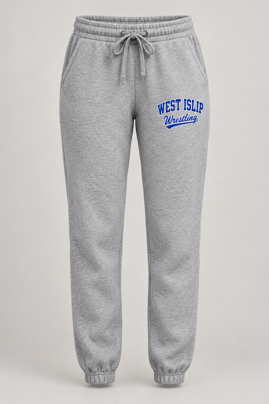 West Islip Wrestling Women's Heritage Script Joggers in Heather Gray