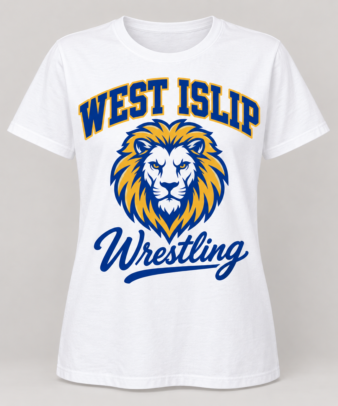 West Islip Wrestling Women's Lion Crest T-Shirt in White