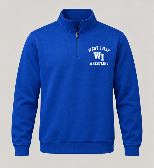 West Islip Wrestling Men's WI Varsity Quarter-Zip in Royal Blue