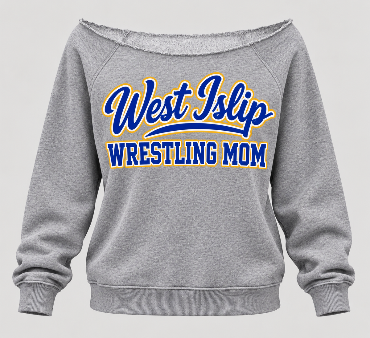 Heather Gray — West Islip Wrestling Mom off-shoulder sweatshirt
