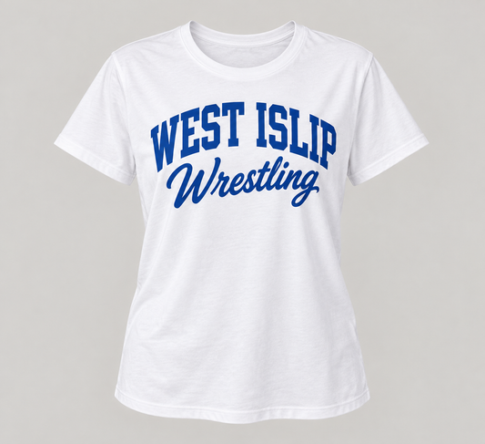 West Islip Wrestling Women's Heritage Script T-Shirt in White
