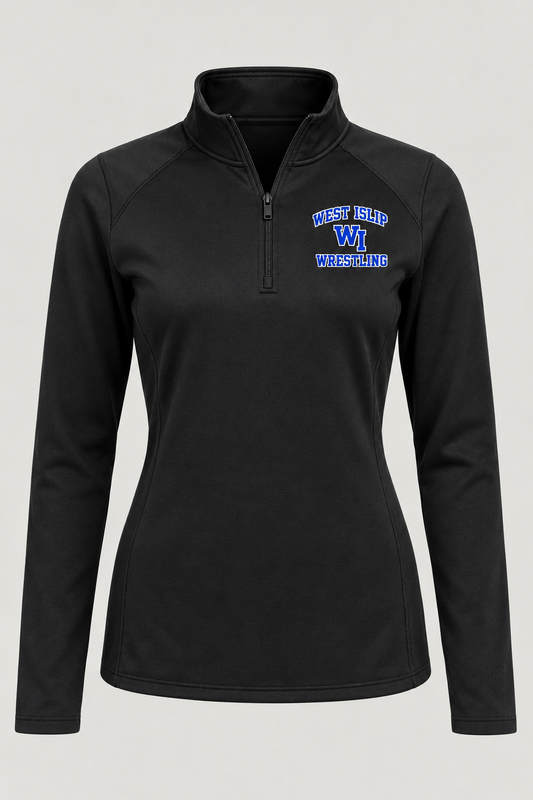West Islip Wrestling Women's WI Varsity Quarter-Zip in Black