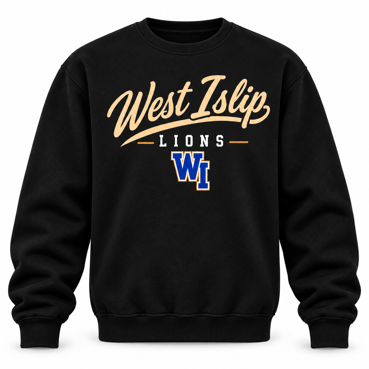 West Islip Lions black crewneck included in set