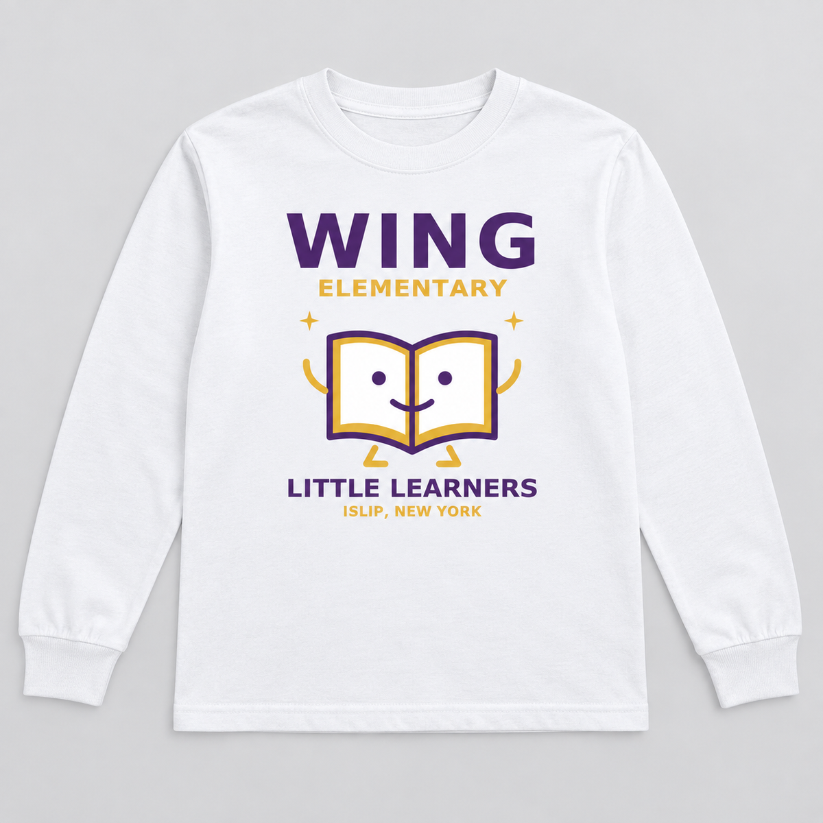 White Wing Elementary Little Learners Youth Long Sleeve Tee