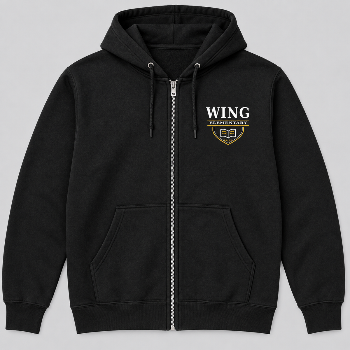 Black Wing Elementary Collegiate Scholars Adult Zip Hoodie